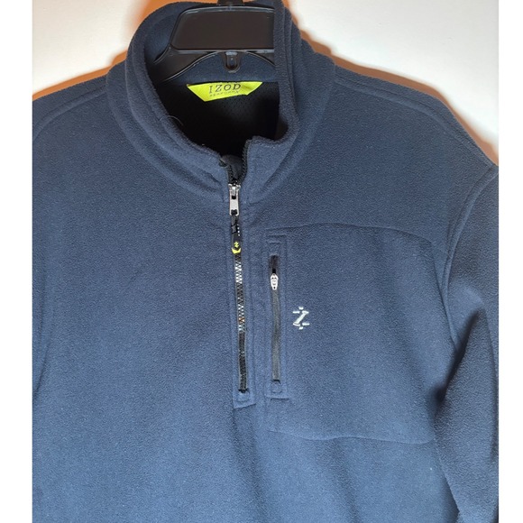 IZOD Performax Mens XL Blue Fleece 1/4‎ Zip Pullover Jacket - Picture 3 of 13